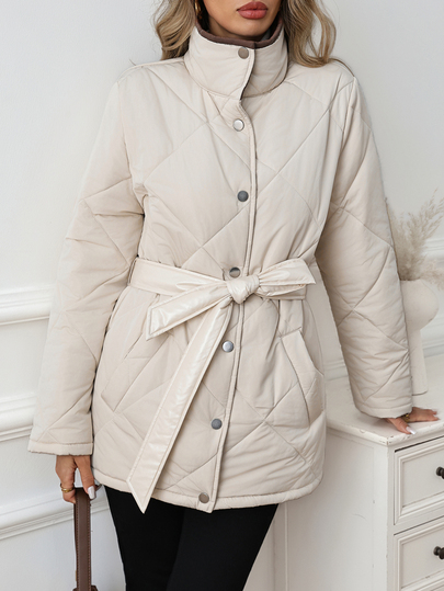 SHEIN Clasi Women's Winter Casual Versatile Belted Jacket