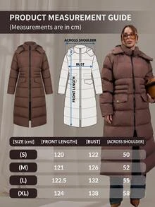 SHEIN Women Pocket And Zipper Detailed Winter Coats - Chocolate Brown - View 8