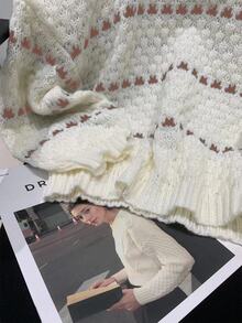 SHEIN PariChic 宽松圆领长袖上衣，休闲风格 - 彩色 - 查看 6