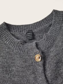 Trelyra Autumn/Winter New Old Money Style Fashion Distressed Women's Sweater Vest - Dark Grey - View 9