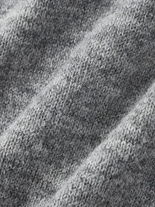 Trelyra Cardigan Rajut Lembut Leher Bulat Warna Campuran Abu-abu Wanita dengan Kerah Ruffle Gelombang Kontras, Kancing Warna-warni Acak untuk Kombinasi Bebas, Jaket Sweater Lengan Panjang Longgar dan Santai - Grey - View 10
