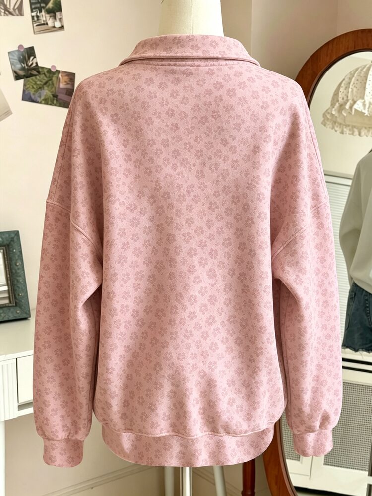 Breezaya A Women's Printed Semi-Zip Neckline Cardigan, Made From Soft And Comfortable, Skin-Friendly Material - Multicolor - View 2