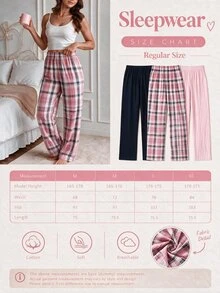 SHEIN Cottnline 3 قطع بنطلونات نسائية للاسترخاء - متعدد الألوان - مشاهدة 3