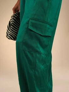 Dancing Leopard Green Belted Utility Balloon-Leg Co-Ord, Everyday Weekend Wear - Green - View 3