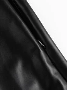 Femmeverse Plus Solid Flare Skirt Fall - Black - View 5