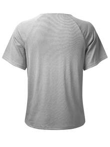 Neovey Men's Casual Solid Color Raglan Sleeve T-Shirt, Suitable For Daily Wear In Summer - Grey - View 3