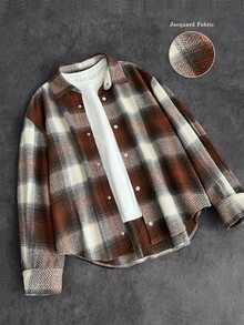 Neovey Men's Casual Front Button Long Sleeve Plaid Versatile Shirt - Multicolor - View 8