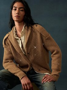 Bohemela Women's Solid Color Long Sleeve Single-Breasted Casual Knit Cardigan - Camel - View 6