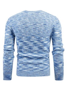 Claim Dot Men Space Dye Sweater - Blue - View 2