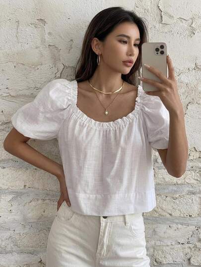 Livesso Áo khoác ngoài voan chiffon trắng toàn bộ, phong cách du lịch bãi biển brunch kiểu Pháp Bohemian, áo khoác ngoài tay ngắn thanh lịch cho nữ đi làm văn phòng, xuân hè
