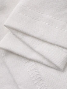 Livesso Spring Summer Loose Business Casual French Modest Fashion Office Brunch Everyday Wear Street Design Patchwork Short Sleeve Women's T-Shirt White - White - View 3