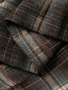 DAZY Women's Pleated Plaid A-Line Skirt, Academic Style Fall - Khaki - View 6