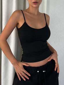 DAZY Women's Backless Slim Fit Camisole Y2k Tank Tops Crop Top - Black - View 9