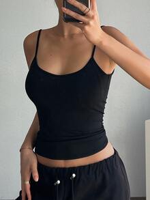 DAZY Women's Backless Slim Fit Camisole Y2k Tank Tops Crop Top - Black - View 5