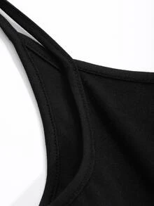 DAZY Women's Backless Slim Fit Camisole Y2k Tank Tops Crop Top - Black - View 8