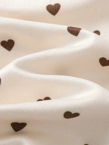 SHEIN Baby Girl Baby Girl Simple Knitted Heart Pattern Flutter Sleeve Basic Casual Long Sleeve T-Shirt - Multicolor - View 5