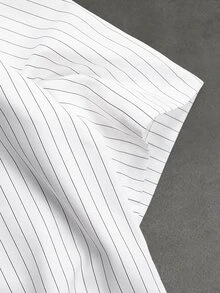 SLATEMANN Men's Striped Color Block Single-Breasted Casual Versatile Daily Travel Short Sleeve Shirt - White - View 4