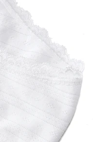 Ocili 5pcs Bulk Pack Pure Cotton Knitted Jacquard Comfortable Women's Contrast Lace Bow Decor Triangle Panties - White - View 9
