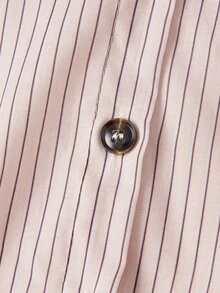 Trelyra Striped Turtleneck Shirt, Asymmetric Aesthetic, Early Spring Layering Masterpiece - Pink - View 9