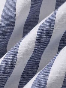 Livesso Women's Vacation Casual Tropical Sexy Coastal Chic Blue And White Stripe Patchwork Ruffle Hem Dress Summer Sundress Beach - Blue and White - View 7