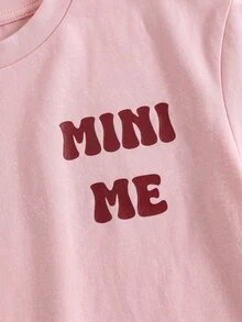 THE HAPPY LOOK Young Girl Fruit Pattern Knitted Soft Crew Neck Short Sleeve Drop Shoulder Pullover Top & Striped Shorts 2pcs Set - Baby Pink - View 4