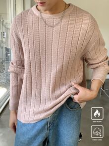 Claim Dot Jersey de cuello redondo de unicolor, de manga larga y con costillas para hombre, de uso casual - Multicolor - Ver 5