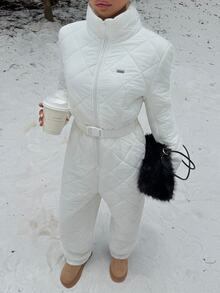 Muchica Women's Winter Outdoor Warm Jumpsuit - White - View 2