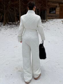 Muchica Women's Winter Outdoor Warm Jumpsuit - White - View 7