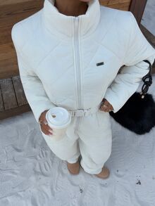 Muchica Women's Winter Outdoor Warm Jumpsuit - White - View 6