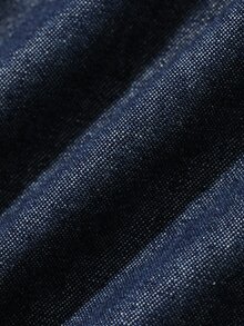 Dazy-Less Women's Medium Wash Blue Denim Shirt, Loose Fit, Long Sleeve, Button-Up, Turn-Down Collar, Pocket Decor, Autumn - Medium Wash - View 7