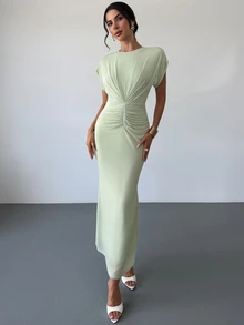 Firerie Women's Elegant Delicate Romantic Date Party Daily New Pleated Mesh Mint Green Dress - Mint Green - View 9