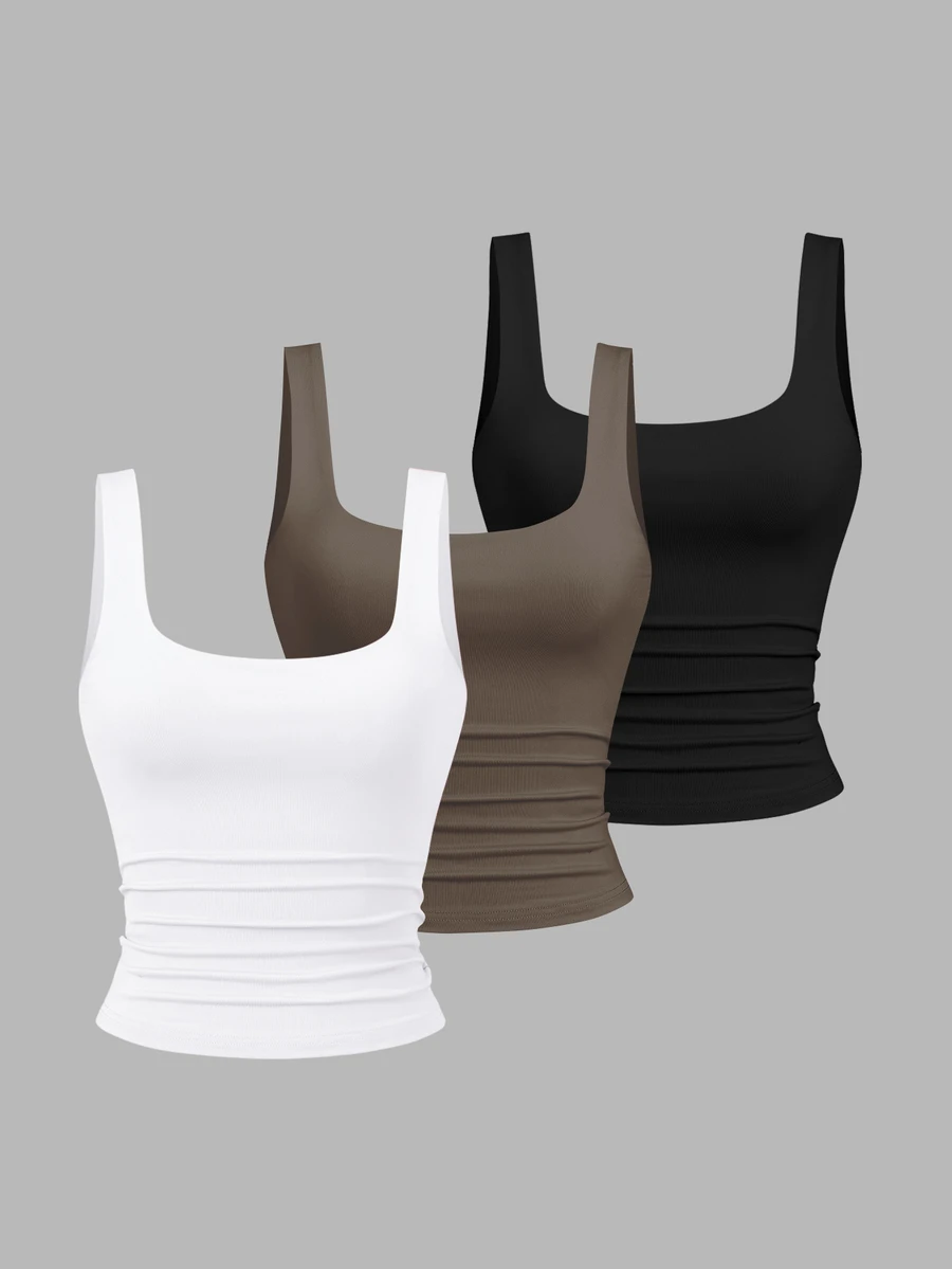 Sweetra Women Casual Solid Color Tank Top For Summer - Multicolor - View 1