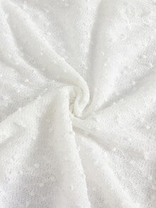 SHEIN Swim Swim Chiccia 不对称下摆长袖沙滩罩衫（女士款） - 白色 - 查看 5