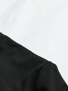 Holdful Holdful Women's Solid Color High Neck Long Sleeve T-Shirt And Waist Knot Skirt Casual Elegant 2 Pieces Set Halloween Office Black Autumn - Black - View 6