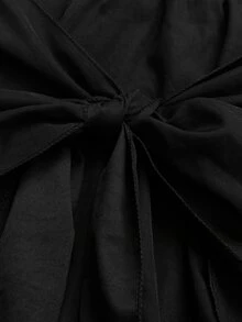Holdful Holdful Women's Solid Color High Neck Long Sleeve T-Shirt And Waist Knot Skirt Casual Elegant 2 Pieces Set Halloween Office Black Autumn - Black - View 7