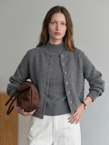 Dazy-Less 2PCS Women Sweater Co-Ords Office Brunch Dark Grey Autumn Minimalist Casual - Grey - View 6