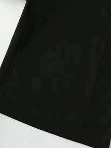 GlowEve CURVE French Vintage Elegant Fashion Casual Commuter Oversized Collar Black Jacket Fall - Black - View 4