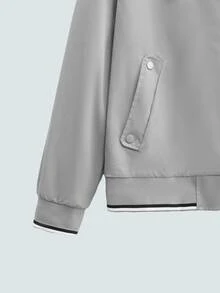 Modcrash Men's Vintage High Street Minimalist American Workwear Spring Short Lightweight Casual Jacket - Light Grey - View 3