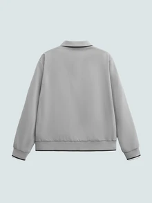 Modcrash Men's Vintage High Street Minimalist American Workwear Spring Short Lightweight Casual Jacket - Light Grey - View 2