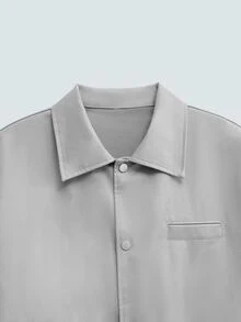 Modcrash Men's Vintage High Street Minimalist American Workwear Spring Short Lightweight Casual Jacket - Light Grey - View 4