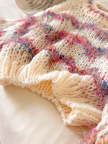 Story & Sage Sweater Kasual Serbaguna Wanita dengan Kerah Bulat dan Motif Blok Warna - MultiWarna - View 5