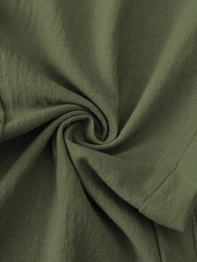 EMERY ROSE Women Casual Daily Wear Side Button Straight Pants - Army Green - View 9