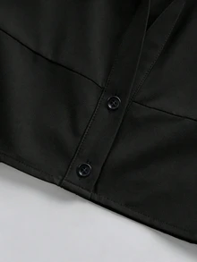 GlowEve CURVE Plus Size Designer Luxury Knit Patchwork Slim Fit Blouse Shirt, Summer Casual Outing And Commute Workwear Top Fall - Black - View 6