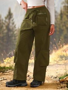 Exploreva Women's Outdoor Sports Hiking Cargo Pants - Army Green - View 5