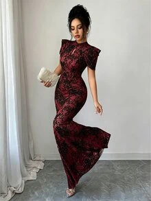 Elenzga 女款優雅優雅美人魚裙擺晚宴正式場合洋裝 - 彩色 - 查看 4