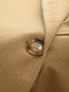 Linhara Jaket Trench Coat Wanita Ukuran Besar untuk Musim Gugur, Minimalis, Kerah Longgar, Bahu Jatuh, Saku, Bagian Depan Terbuka, Nyaman untuk Sehari-hari, Serbaguna - Khaki - View 4