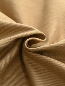 Linhara Jaket Trench Coat Wanita Ukuran Besar untuk Musim Gugur, Minimalis, Kerah Longgar, Bahu Jatuh, Saku, Bagian Depan Terbuka, Nyaman untuk Sehari-hari, Serbaguna - Khaki - View 5