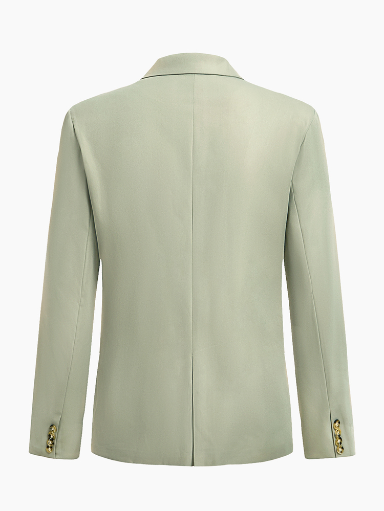 EASEVO Plus Size Men's Solid Color Long Sleeve Jacket And Pants Casual Suit Set - Green - View 7