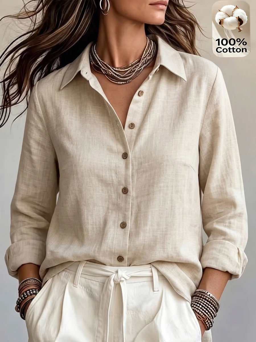 SHEIN Cardigan Wanita Ukuran Besar, Modis untuk Musim Gugur, Kasual, Serbaguna, Warna Aprikot, dengan Kancing Depan. - Aprikot - View 1