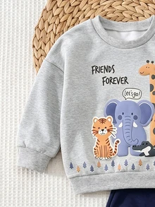 Kids Kids Kids Infant Round Neck Casual Comfortable Set Autumn Baby - White - View 3